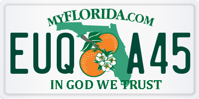 FL license plate EUQA45
