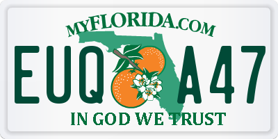 FL license plate EUQA47