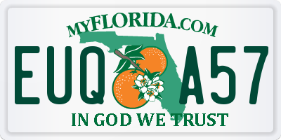 FL license plate EUQA57