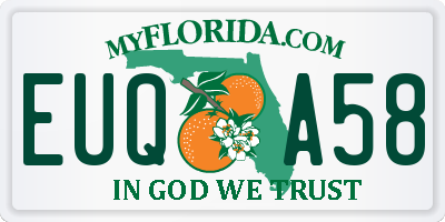 FL license plate EUQA58