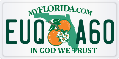FL license plate EUQA60