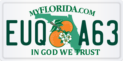FL license plate EUQA63