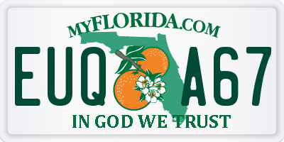 FL license plate EUQA67