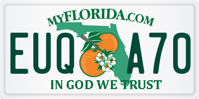 FL license plate EUQA70