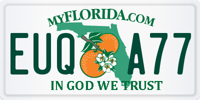 FL license plate EUQA77