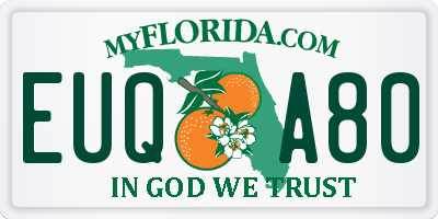 FL license plate EUQA80