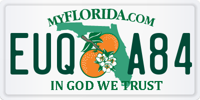FL license plate EUQA84