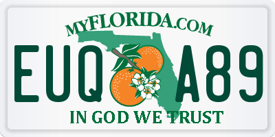FL license plate EUQA89