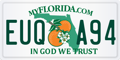 FL license plate EUQA94