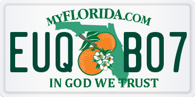 FL license plate EUQB07