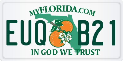 FL license plate EUQB21