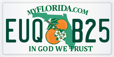 FL license plate EUQB25