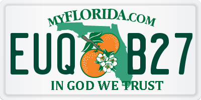 FL license plate EUQB27