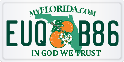 FL license plate EUQB86