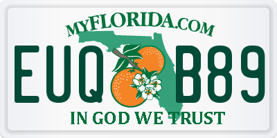 FL license plate EUQB89