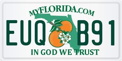 FL license plate EUQB91