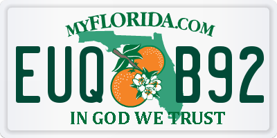 FL license plate EUQB92