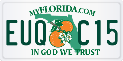 FL license plate EUQC15
