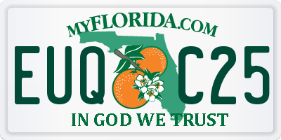 FL license plate EUQC25