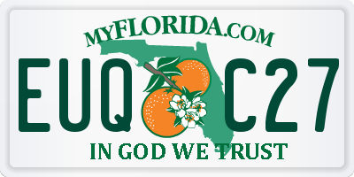 FL license plate EUQC27