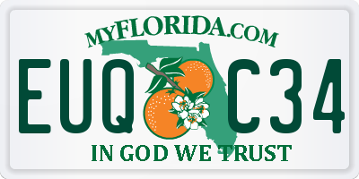 FL license plate EUQC34