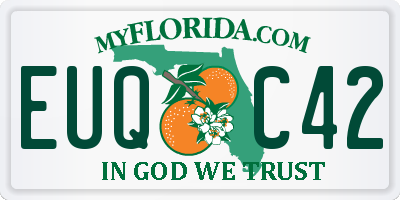 FL license plate EUQC42