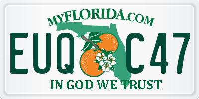 FL license plate EUQC47