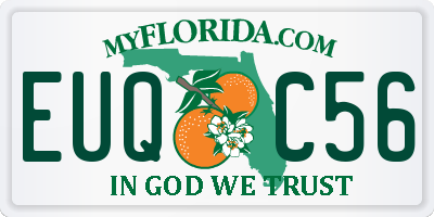 FL license plate EUQC56