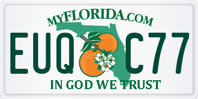 FL license plate EUQC77