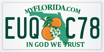 FL license plate EUQC78