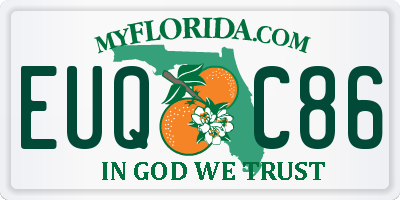 FL license plate EUQC86