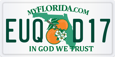 FL license plate EUQD17