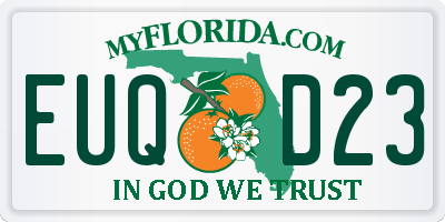 FL license plate EUQD23