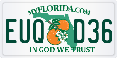 FL license plate EUQD36