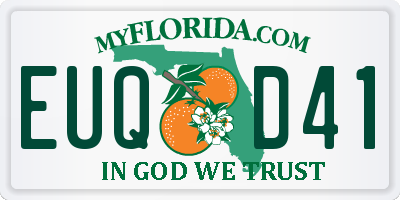 FL license plate EUQD41