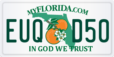FL license plate EUQD50
