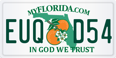 FL license plate EUQD54
