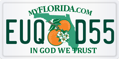 FL license plate EUQD55
