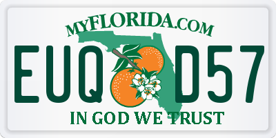 FL license plate EUQD57