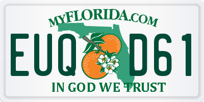 FL license plate EUQD61