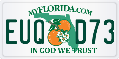FL license plate EUQD73