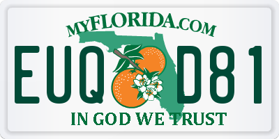 FL license plate EUQD81