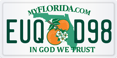FL license plate EUQD98