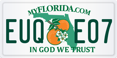 FL license plate EUQE07