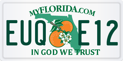 FL license plate EUQE12