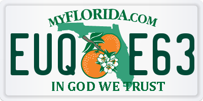 FL license plate EUQE63