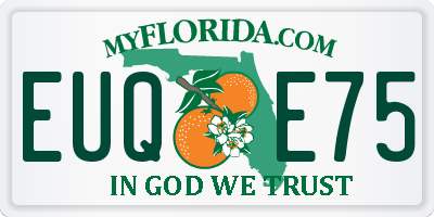FL license plate EUQE75