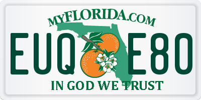 FL license plate EUQE80
