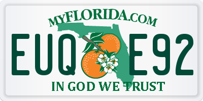 FL license plate EUQE92