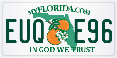 FL license plate EUQE96